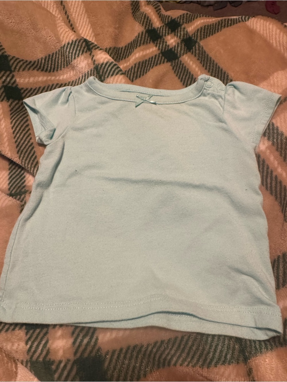 Garanimals Light Blue Short Sleeve Baby Top with Shoulder Snaps